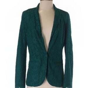 Lauren Conrad Green lace blazer